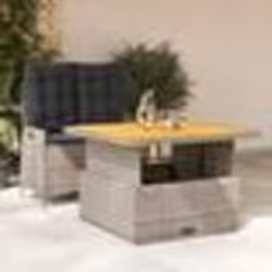 vidaXL Ensemble à manger de jardin et coussins 2 pcs gris rotin