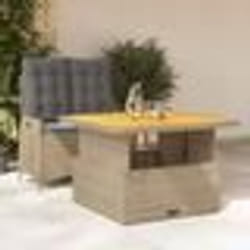 vidaXL Ensemble à manger de jardin et coussins 2 pcs beige poly rotin