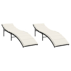 VidaXL 3277301 chaise d'extérieur Linge Siège rembourré Polyuréthane, Acier Crème, Blanc