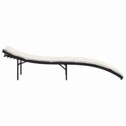 VidaXL 3277301 chaise d'extérieur Linge Siège rembourré Polyuréthane, Acier Crème, Blanc - Vue supplémentaire 5