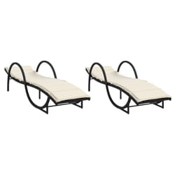 VidaXL 3277307 chaise d'extérieur Linge Siège rembourré Polyuréthane, Acier Crème, Blanc