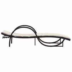 VidaXL 3277307 chaise d'extérieur Linge Siège rembourré Polyuréthane, Acier Crème, Blanc - Vue supplémentaire 5