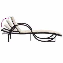 VidaXL 3277307 chaise d'extérieur Linge Siège rembourré Polyuréthane, Acier Crème, Blanc - Vue supplémentaire 7