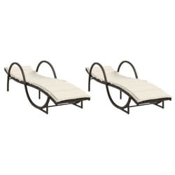 VidaXL 3277308 chaise d'extérieur Terrace Siège rembourré Polyuréthane, Acier Crème, Blanc