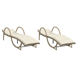 VidaXL 3277310 chaise d'extérieur Terrace Siège rembourré Polyuréthane, Acier Crème, Blanc