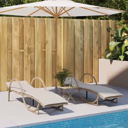 VidaXL 3277310 chaise d'extérieur Terrace Siège rembourré Polyuréthane, Acier Crème, Blanc