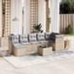 vidaXL Salon de jardin avec coussins 8pcs mélange beige résine tressée