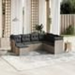 vidaXL Salon de jardin avec coussins 7 pcs gris clair résine tressée