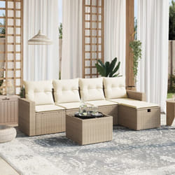 Vidaxl - Salon de jardin avec coussins 6 pcs beige résine tressée