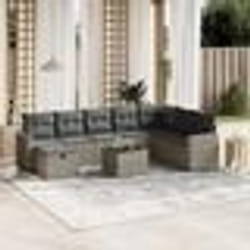 vidaXL Salon de jardin 9 pcs avec coussins gris clair résine tressée