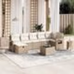 vidaXL Salon de jardin avec coussins 8 pcs beige résine tressée