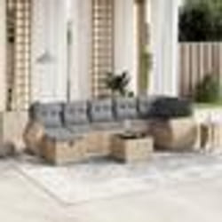 vidaXL Salon de jardin avec coussins 8pcs mélange beige résine tressée