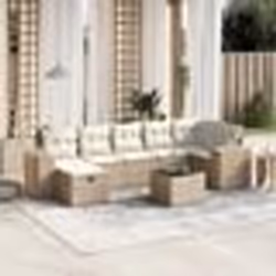 vidaXL Salon de jardin avec coussins 8 pcs beige résine tressée