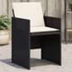 vidaXL Chaises de jardin lot de 4 avec coussins noir résine tressée