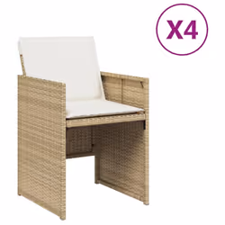 VidaXL 4007439, Terrace, Siège rembourré, Polyuréthane, Acier, Crème, Blanc, 110 kg, 505 mm