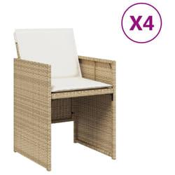 VidaXL 4007439 chaise d'extérieur Terrace Siège rembourré Polyuréthane, Acier Crème, Blanc