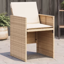 VidaXL 4007439 chaise d'extérieur Terrace Siège rembourré Polyuréthane, Acier Crème, Blanc