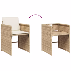 VidaXL 4007459 chaise d'extérieur Terrace Siège rembourré Polyuréthane, Acier Crème, Blanc - Vue supplémentaire 8