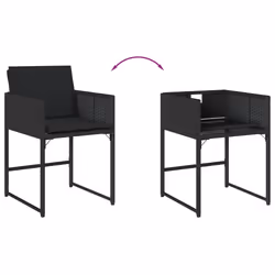 VidaXL 4007476 chaise d'extérieur Terrace Siège rembourré Polyuréthane, Acier Noir - Vue supplémentaire 8