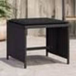 vidaXL Tabourets de jardin avec coussins 4 pcs noir 40x40x35 cm rotin