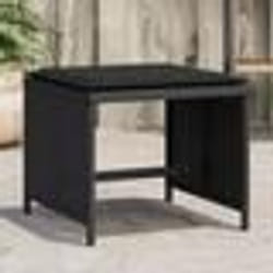 vidaXL Tabourets de jardin avec coussins 4 pcs noir 40x40x35 cm rotin