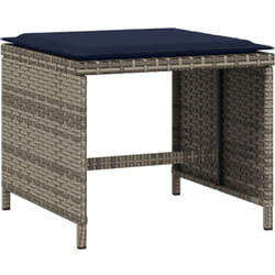 Vidaxl - Tabourets de jardin avec coussins lot de 4 gris résine tressée
