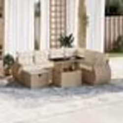 vidaXL Salon de jardin avec coussins 8 pcs beige résine tressée