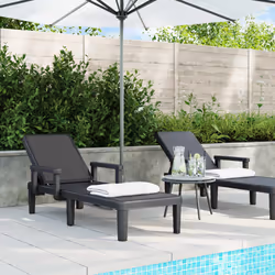 VidaXL 4008102 chaise d'extérieur Linge Siège rembourré Polypropylène (PP) Noir