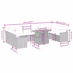 VidaXL 3271482 ensemble de meubles de jardin