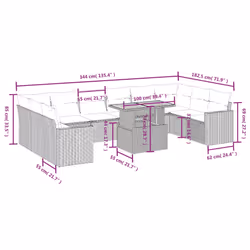 VidaXL 3271487 ensemble de meubles de jardin