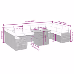VidaXL 3272364 ensemble de meubles de jardin