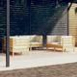 vidaXL Salon de jardin avec coussins 5 pcs beige résine tressée