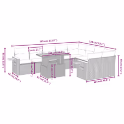 VidaXL 3273676 ensemble de meubles de jardin