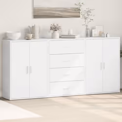 vidaXL Buffets 3 pcs blanc 60x31x84 cm bois d'ingénierie