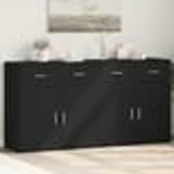vidaXL Buffets 2 pcs noir 79x38x80 cm bois d'ingénierie