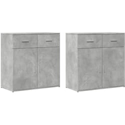 Vidaxl - Buffets 2 pcs gris béton 79x38x80 cm bois d'ingénierie