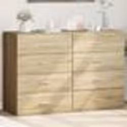 vidaXL Buffets 2 pcs chêne sonoma 60x39x80 cm bois d'ingénierie