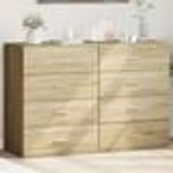 vidaXL Buffets 2 pcs chêne sonoma 60x39x80 cm bois d'ingénierie