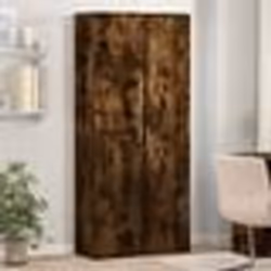 vidaXL Buffet haut chêne fumé 80x35x180 cm bois d'ingénierie