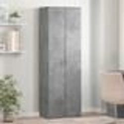 vidaXL Buffet haut gris béton 60x35x180 cm bois d'ingénierie