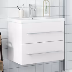 VidaXL 3278764 miroir de salle de bain et armoire de rangement pour évier