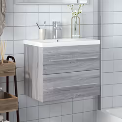 VidaXL 3278774 miroir de salle de bain et armoire de rangement pour évier