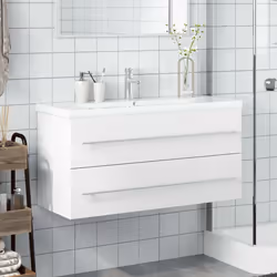 VidaXL 3278794 miroir de salle de bain et armoire de rangement pour évier