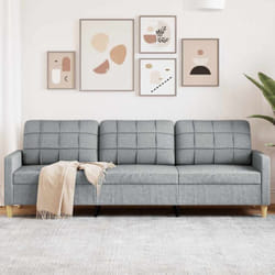 Vidaxl - Canapé à 3 places Gris clair 210 cm Tissu
