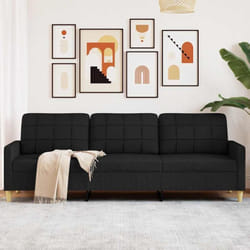 Canapé à 3 places Noir 210 cm Tissu Vidaxl