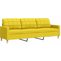 vidaXL Canapé à 3 places Jaune clair 210 cm Tissu
