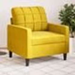vidaXL Fauteuil Jaune 60 cm Velours