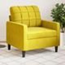 vidaXL Fauteuil Jaune 60 cm Velours