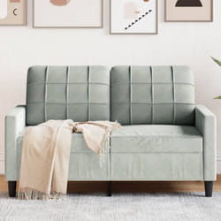 Vidaxl - Canapé à 2 places Gris clair 120 cm Velours