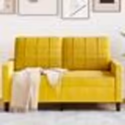vidaXL Canapé à 2 places Jaune 120 cm Velours